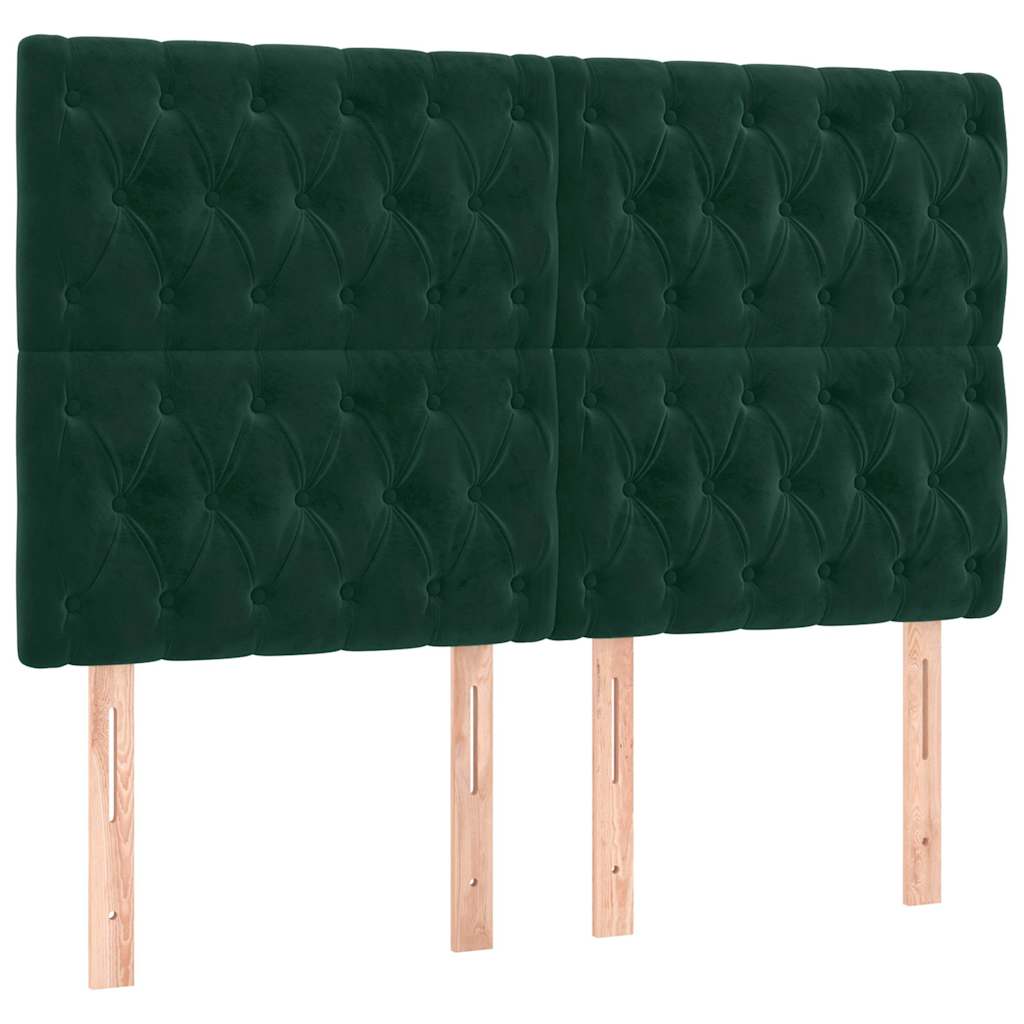 Vidaxl hoofdbord donkergroen 144x7x118 128 cm fluweel