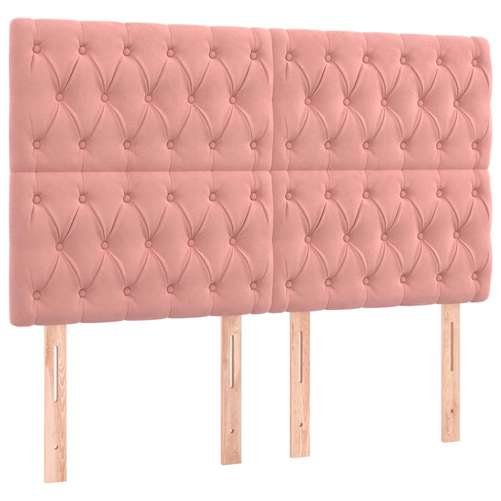 Vidaxl hoofdbord roze 144x7x118 128 cm fluweel