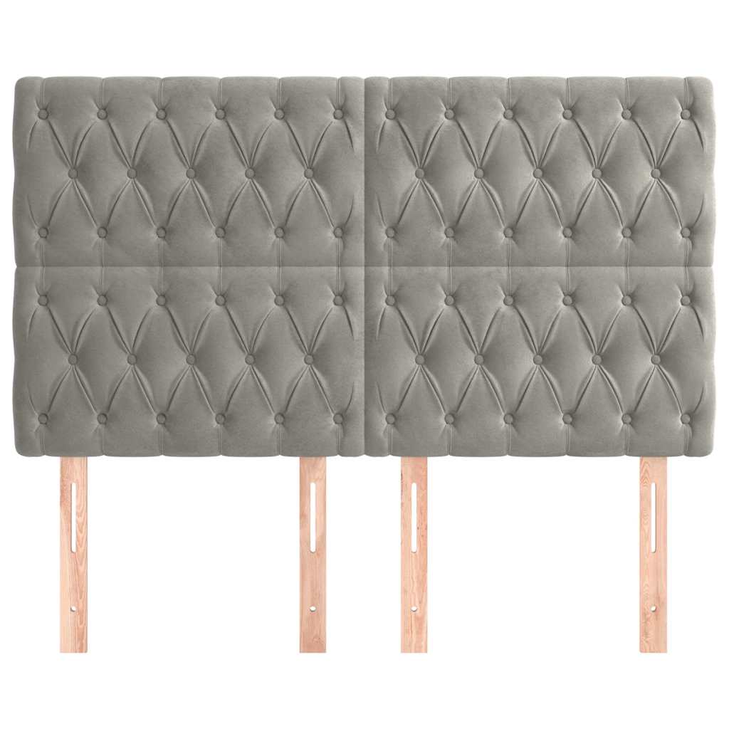 Vidaxl hoofdbord lichtgrijs 160x7x118 128 cm fluweel