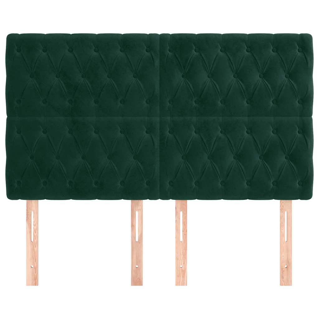 Vidaxl hoofdbord donkergroen 160x7x118 128 cm fluweel