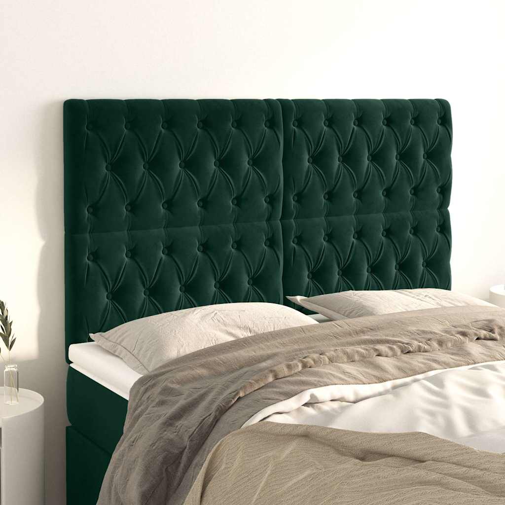 Vidaxl hoofdbord donkergroen 160x7x118 128 cm fluweel