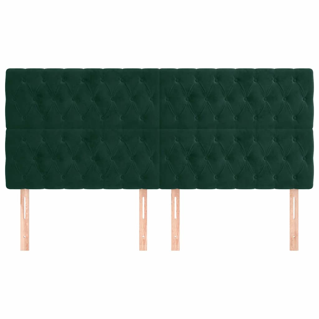 Vidaxl hoofdbord donkergroen 180x7x118 128 cm fluweel