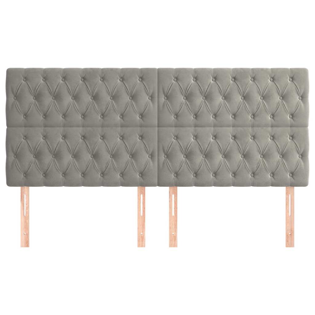Vidaxl hoofdbord lichtgrijs 200x7x118 128 cm fluweel