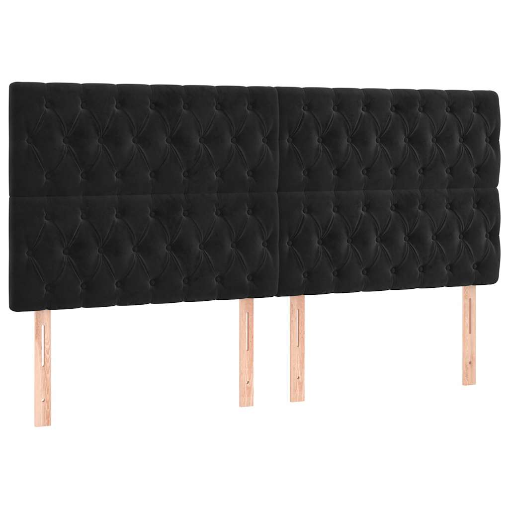 Vidaxl hoofdbord zwart 200x7x118 128 cm fluweel