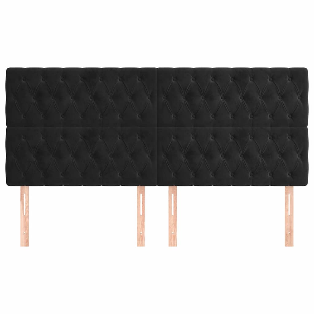 Vidaxl hoofdbord zwart 200x7x118 128 cm fluweel