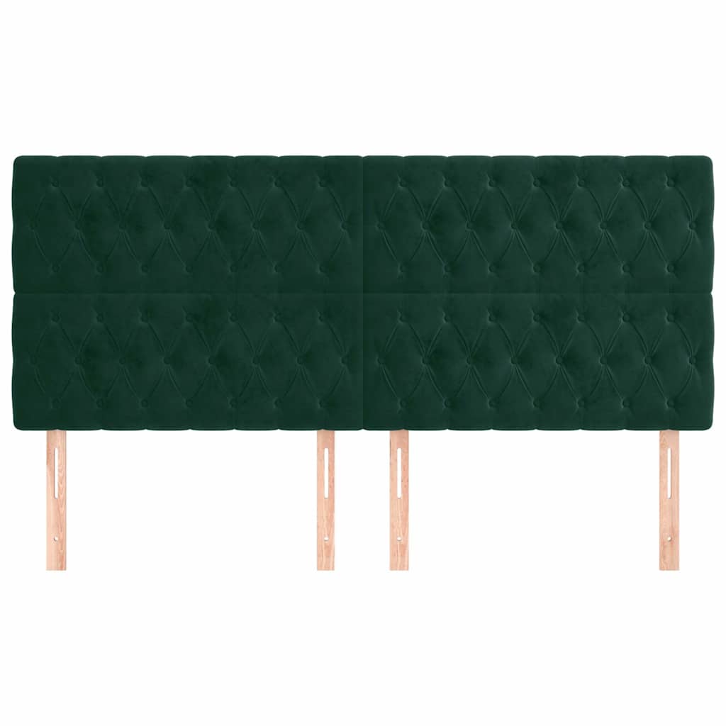 Vidaxl hoofdbord donkergroen 200x7x118 128 cm fluweel