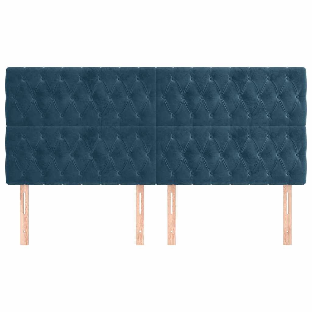 Vidaxl hoofdbord donkerblauw 200x7x118 128 cm fluweel