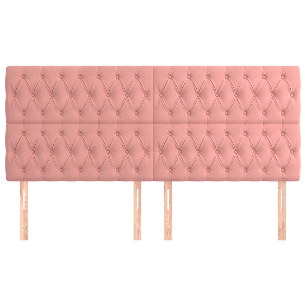 Vidaxl hoofdbord roze 200x7x118 128 cm fluweel