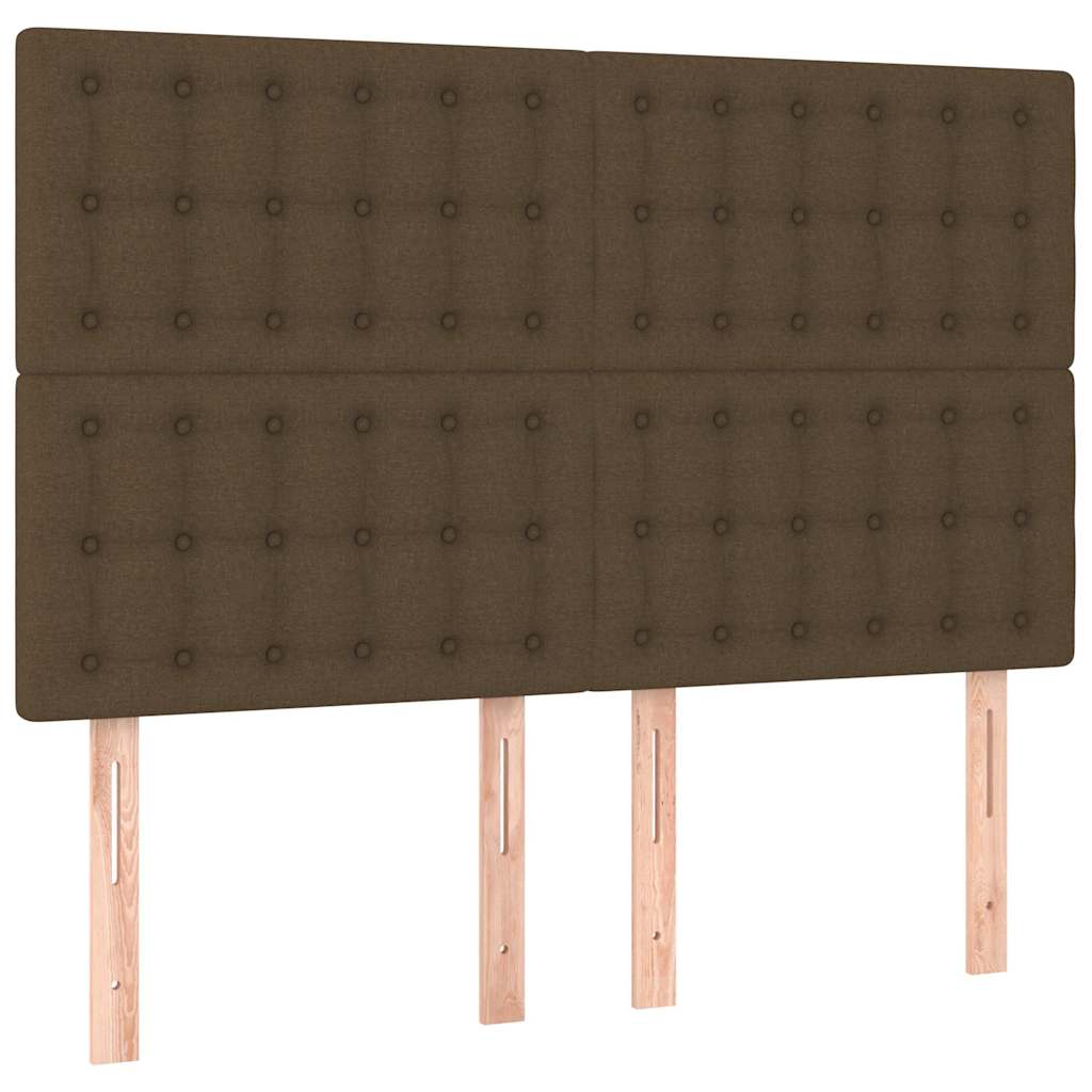 Vidaxl hoofdbord donkerbruin 144x5x118 128 cm stof