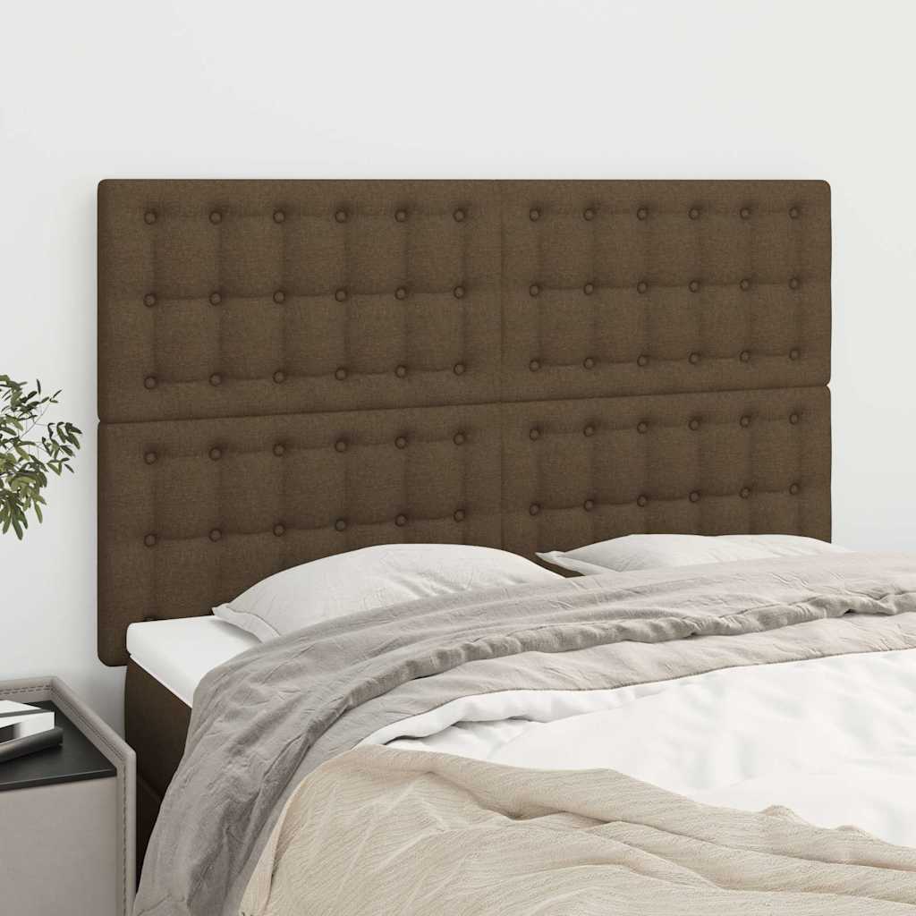 Vidaxl hoofdbord donkerbruin 144x5x118 128 cm stof