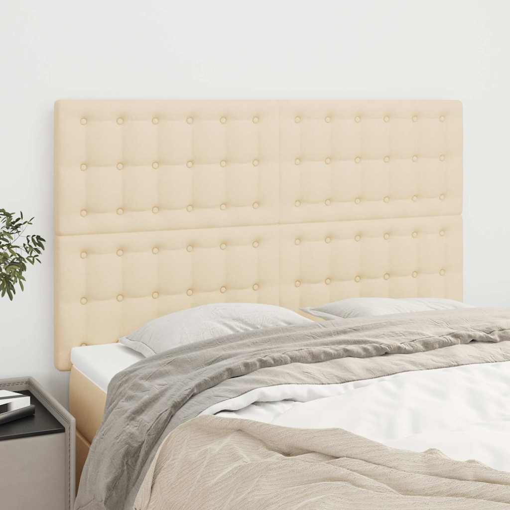 Vidaxl hoofdbord crème 144x5x118 128 cm stof