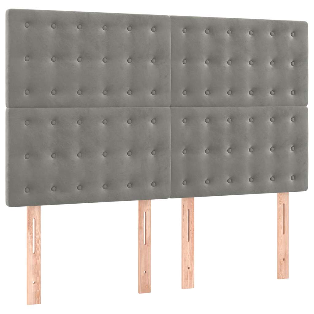 Vidaxl hoofdbord lichtgrijs 144x5x118 128 cm fluweel