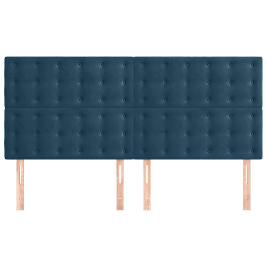 Vidaxl hoofdbord donkerblauw 180x5x118 128 cm fluweel