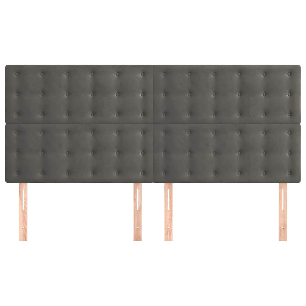 Vidaxl hoofdbord donkergrijs 200x5x118 128 cm fluweel