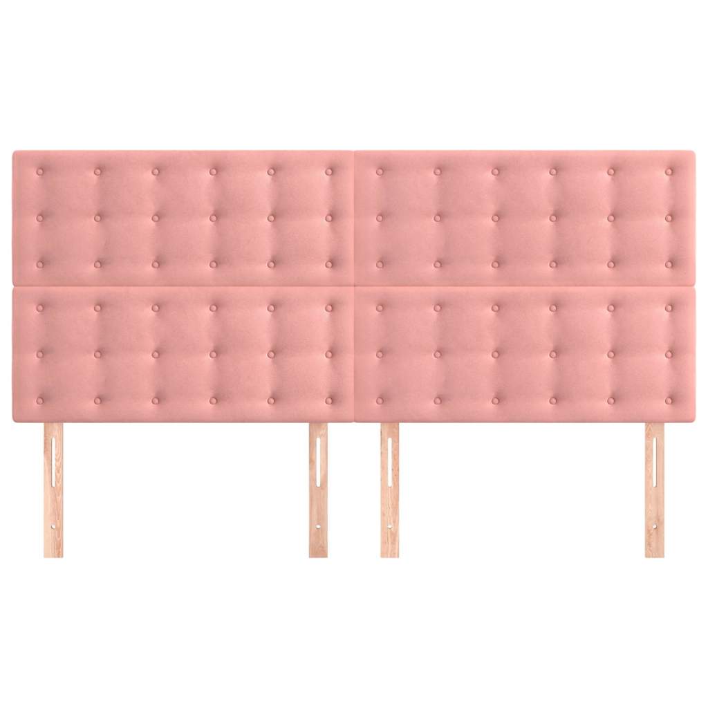 Vidaxl hoofdbord roze 200x5x118 128 cm fluweel
