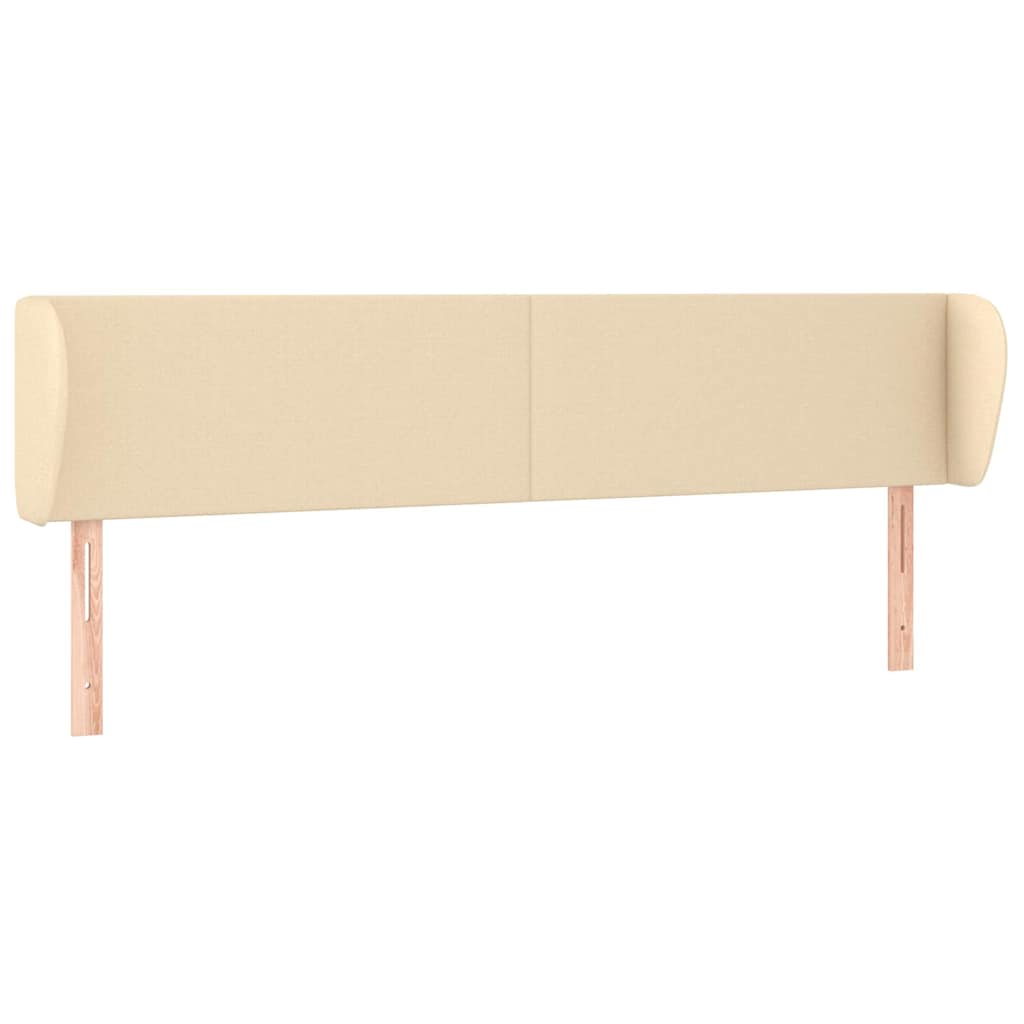 Vidaxl hoofdbord met randen 163x23x78 88 cm stof crèmekleurig