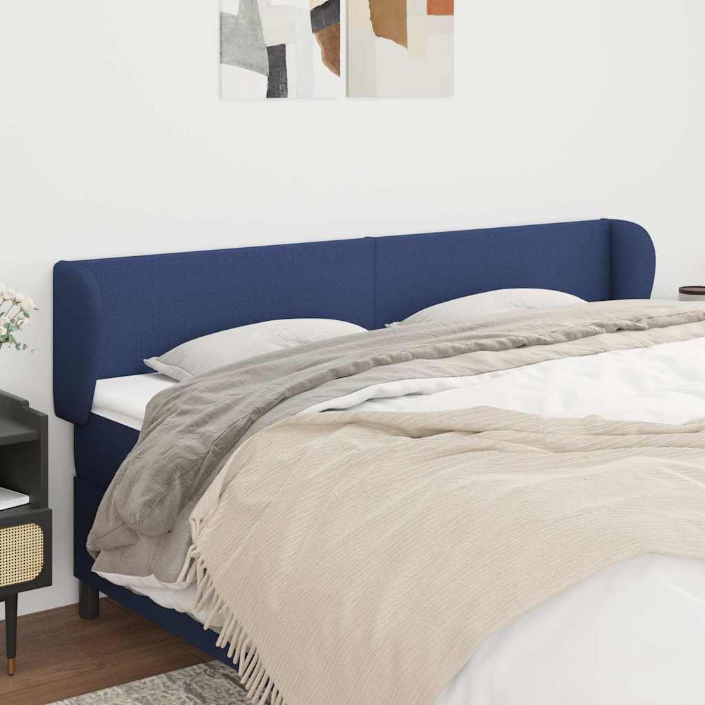 Vidaxl hoofdbord met randen 163x23x78 88 cm stof blauw