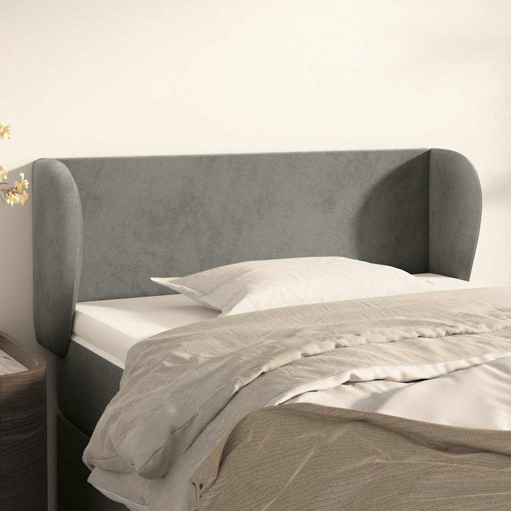 Vidaxl hoofdbord met randen 83x23x78 88 cm fluweel lichtgrijs
