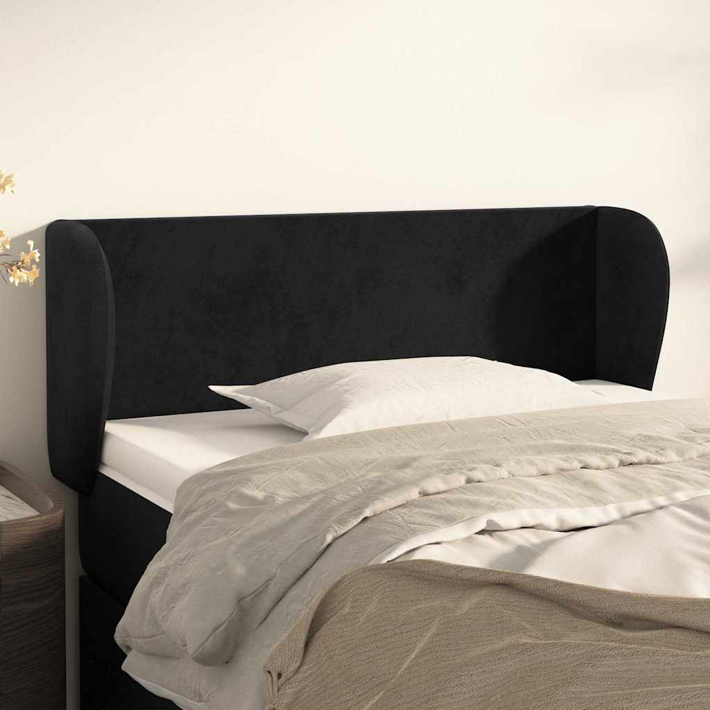 Vidaxl hoofdbord met randen 83x23x78 88 cm fluweel zwart