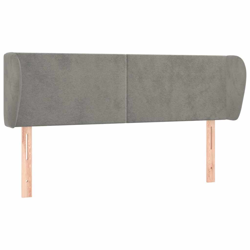 Vidaxl hoofdbord met randen 147x23x78 88 cm fluweel lichtgrijs