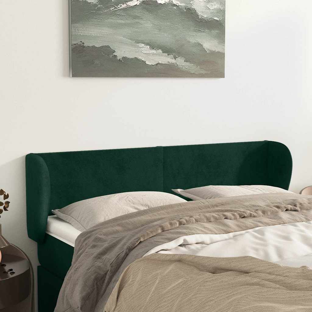 Vidaxl hoofdbord met randen 147x23x78 88 cm fluweel donkergroen