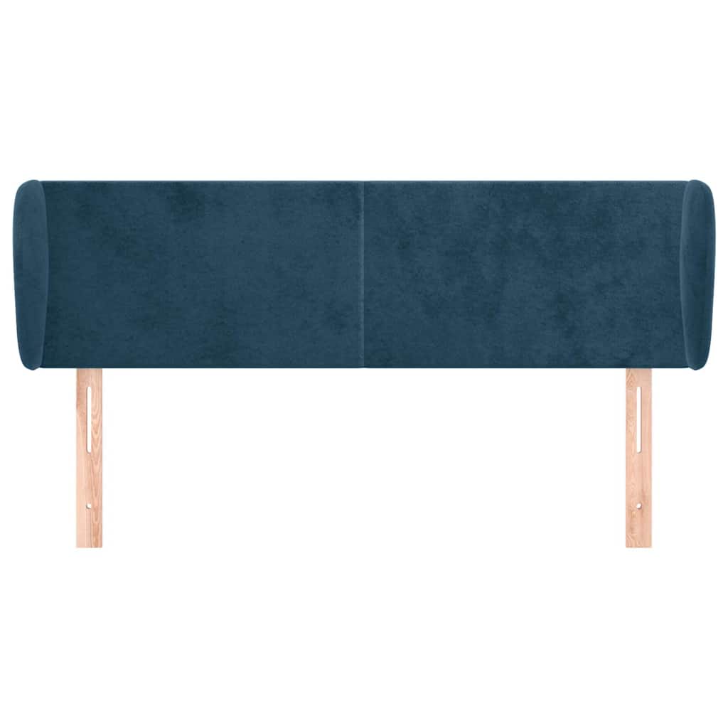 Vidaxl hoofdbord met randen 147x23x78 88 cm fluweel donkerblauw