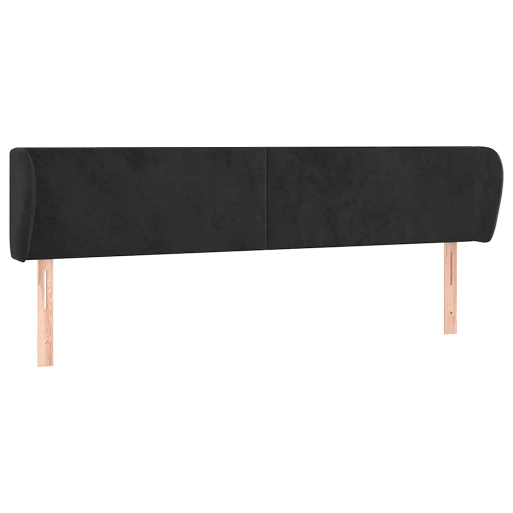 Vidaxl hoofdbord met randen 163x23x78 88 cm fluweel zwart
