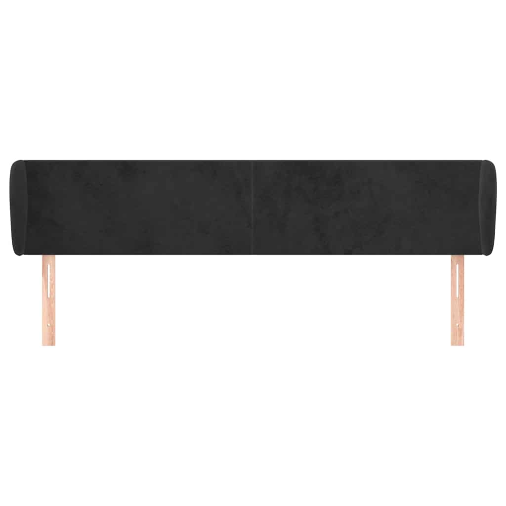 Vidaxl hoofdbord met randen 163x23x78 88 cm fluweel zwart