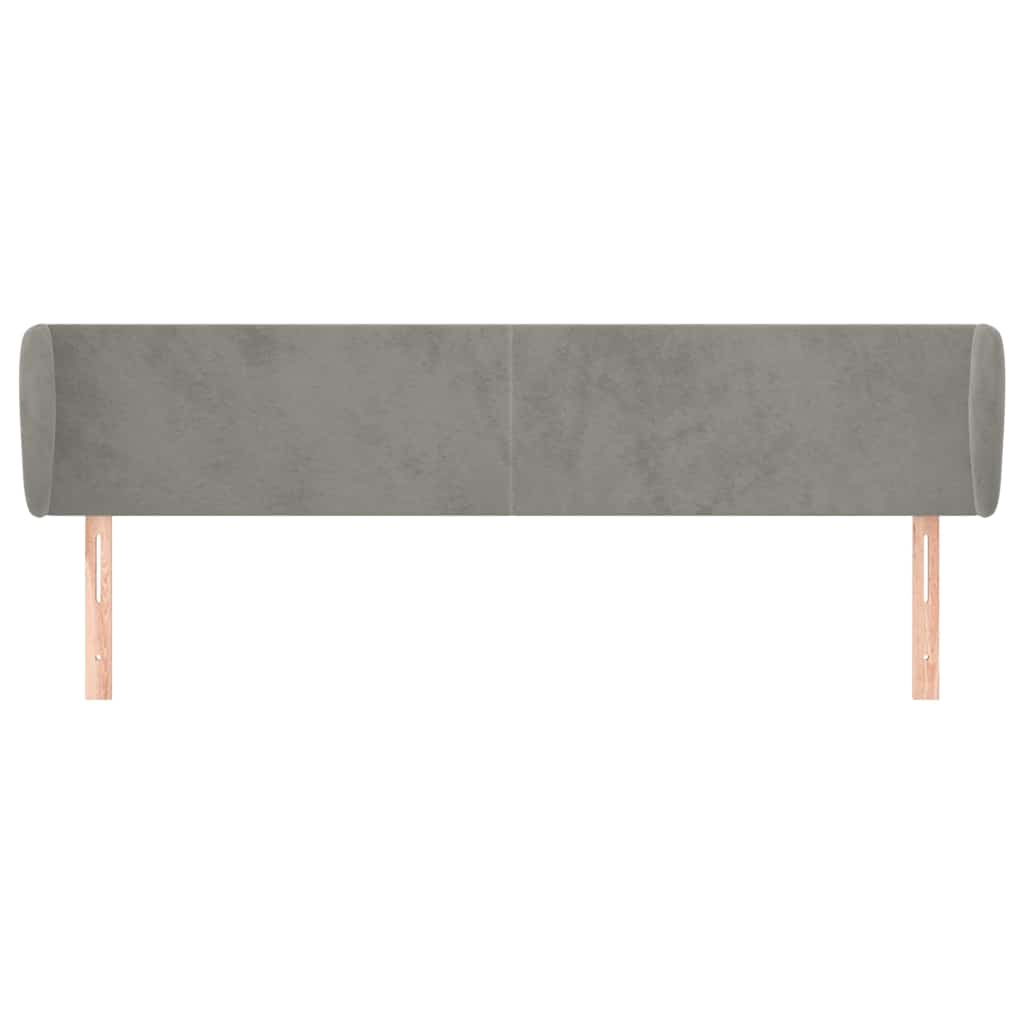 Vidaxl hoofdbord met randen 203x23x78 88 cm fluweel lichtgrijs