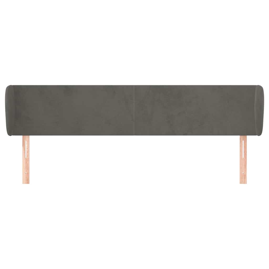 Vidaxl hoofdbord met randen 203x23x78 88 cm fluweel donkergrijs