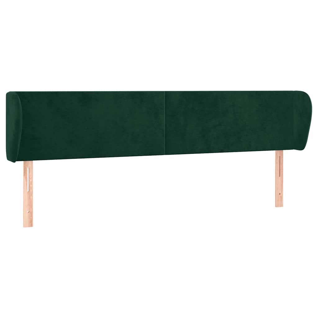 Vidaxl hoofdbord met randen 203x23x78 88 cm fluweel donkergroen