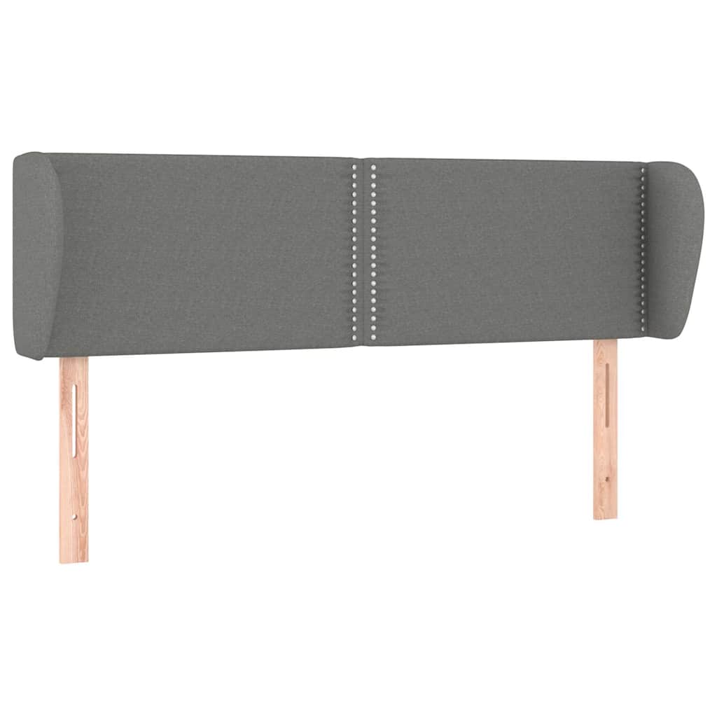 Vidaxl hoofdbord met randen 147x23x78 88 cm stof donkergrijs