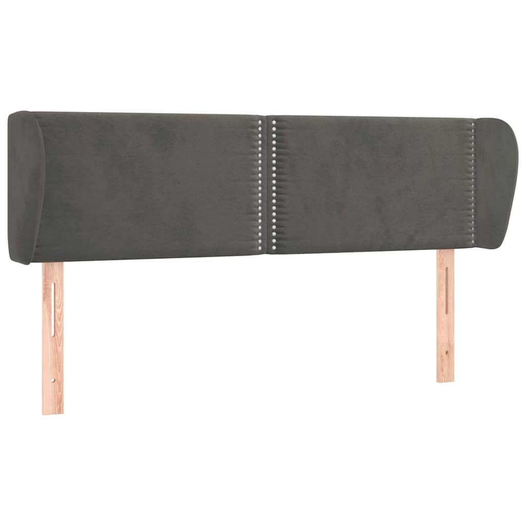 Vidaxl hoofdbord met randen 147x23x78 88 cm fluweel donkergrijs