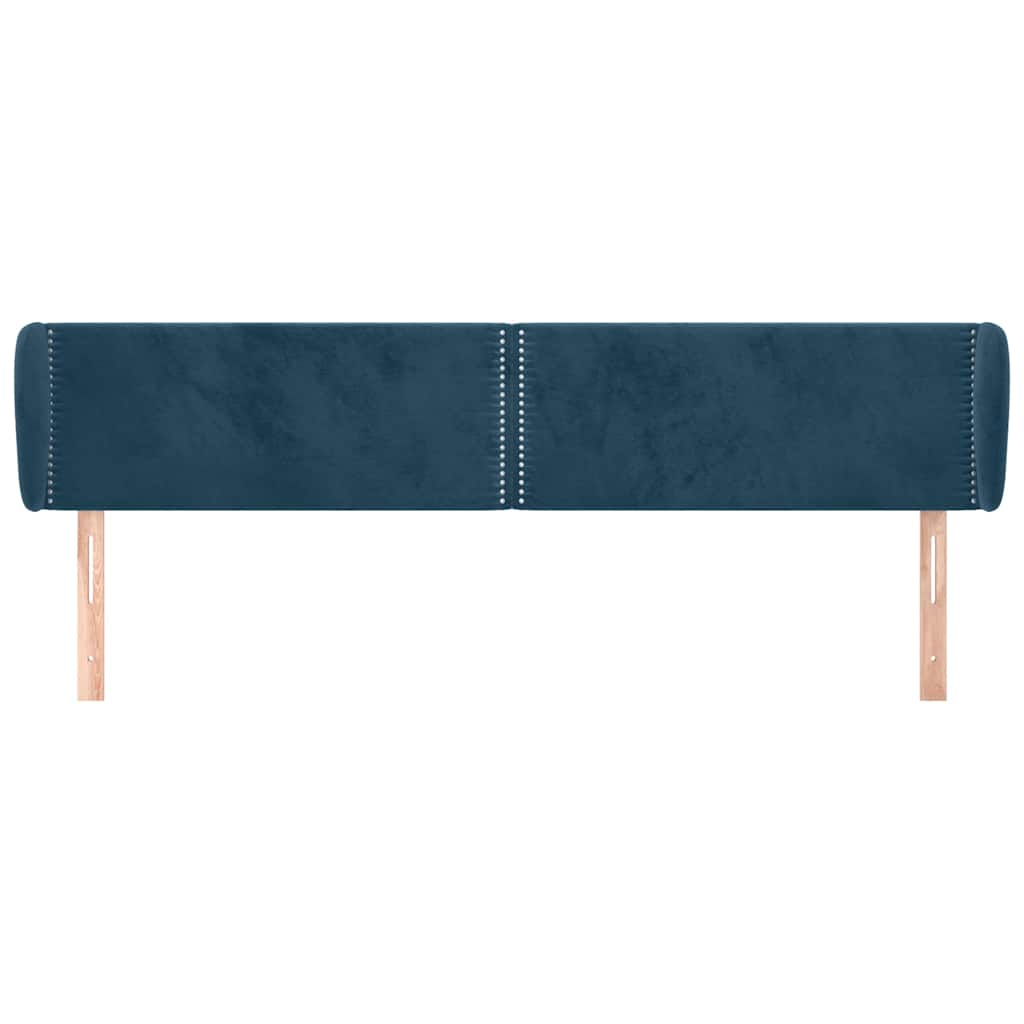 Vidaxl hoofdbord met randen 183x23x78 88 cm fluweel donkerblauw