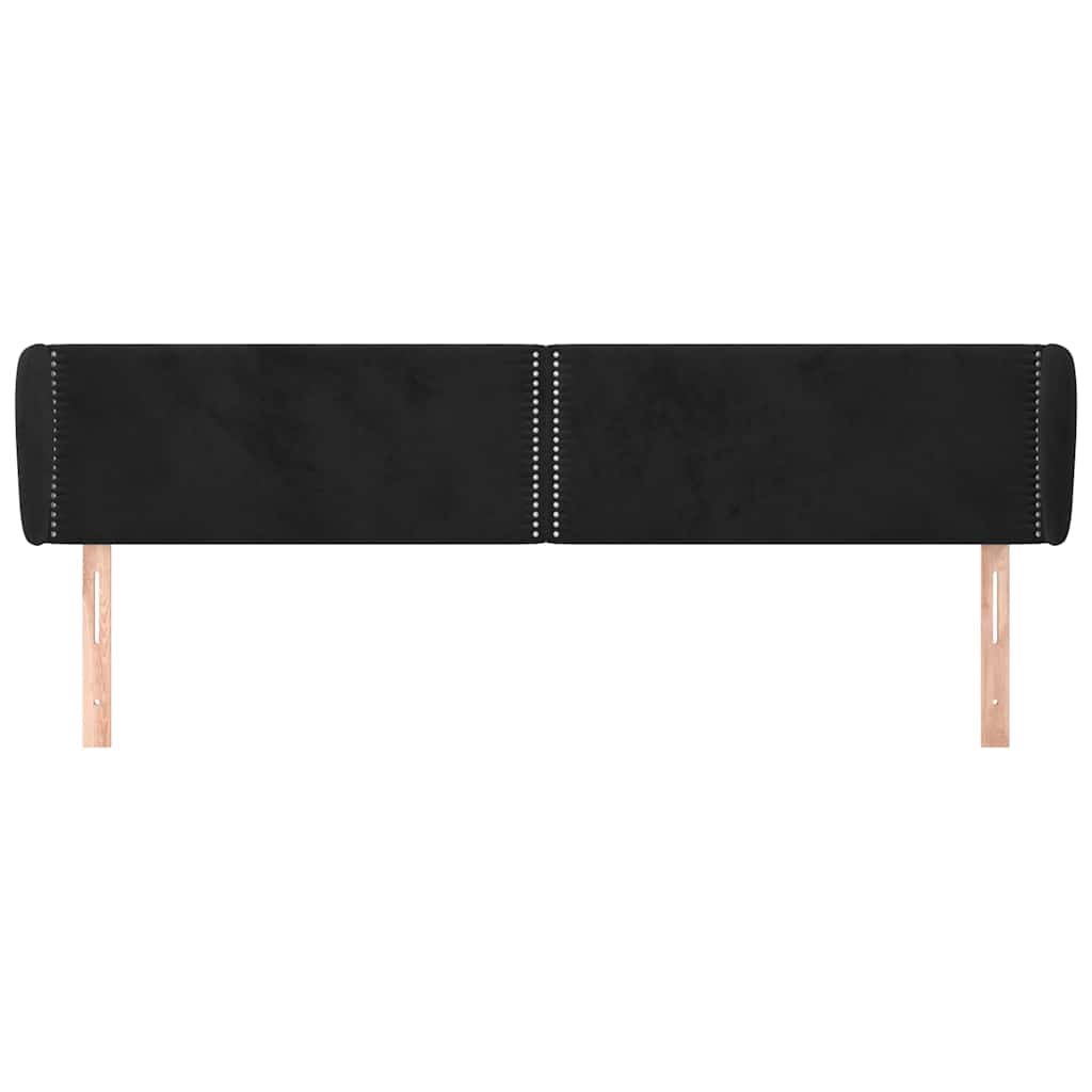 Vidaxl hoofdbord met randen 203x23x78 88 cm fluweel zwart