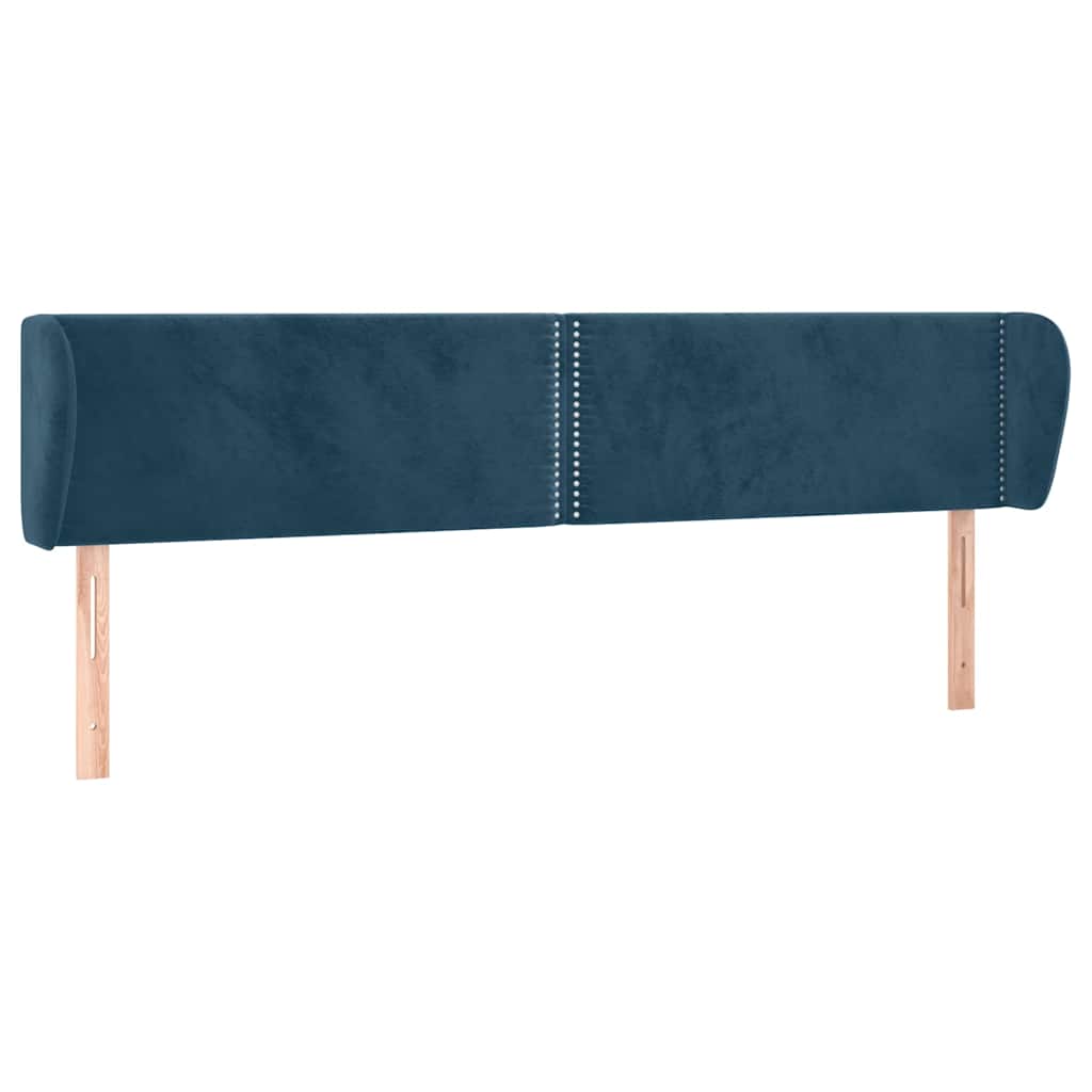 Vidaxl hoofdbord met randen 203x23x78 88 cm fluweel donkerblauw