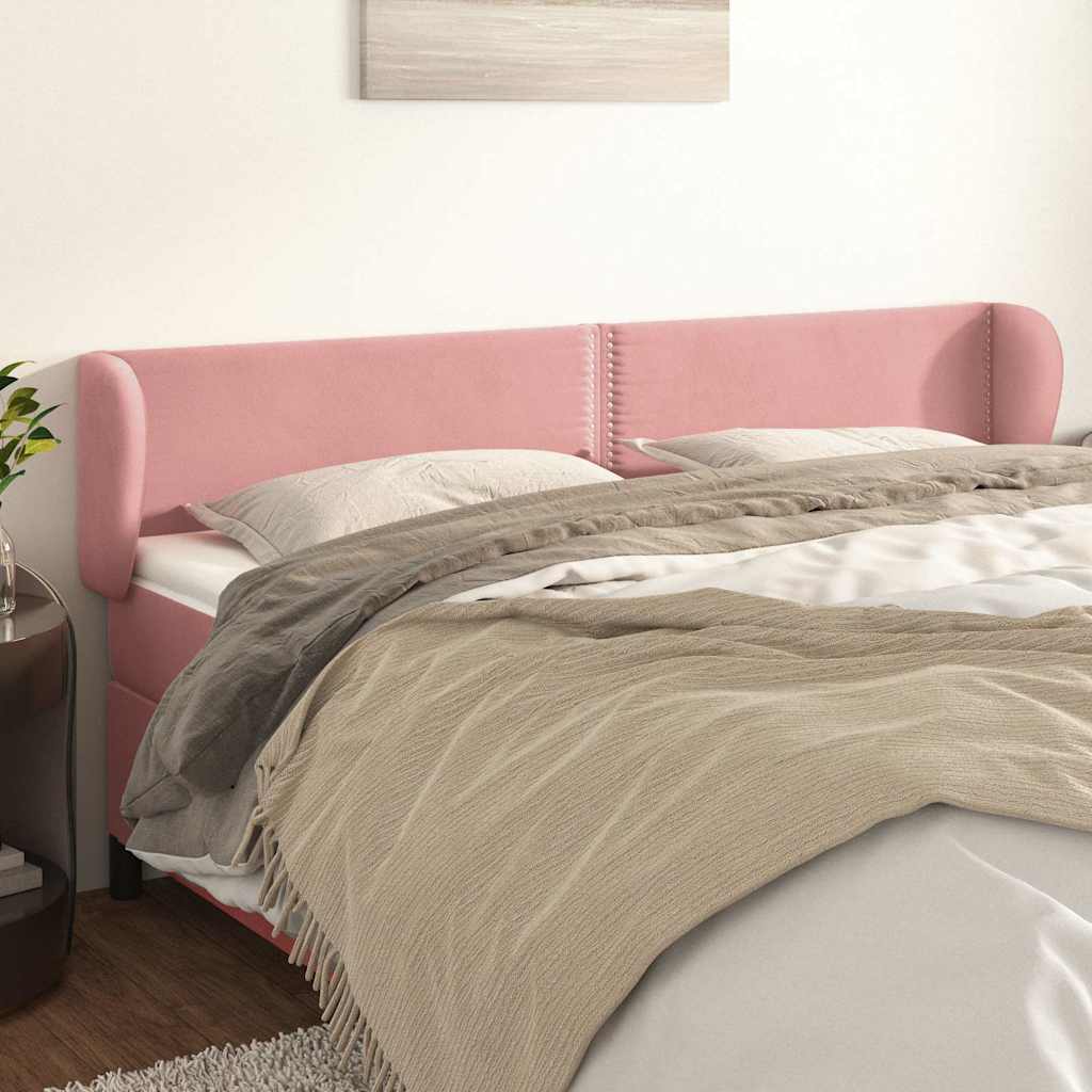 Vidaxl hoofdbord met randen 203x23x78 88 cm fluweel roze
