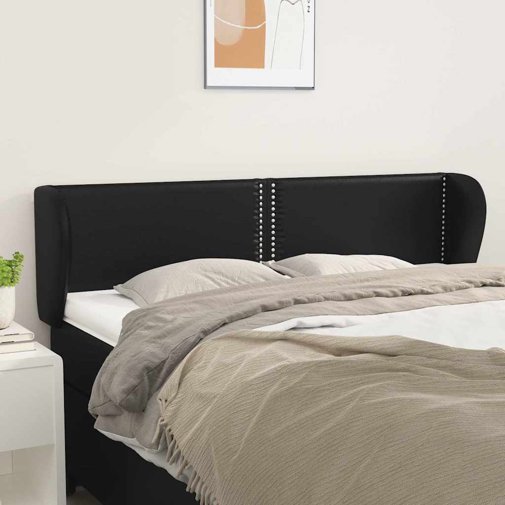 Vidaxl hoofdbord met randen 147x23x78 88 cm kunstleer zwart