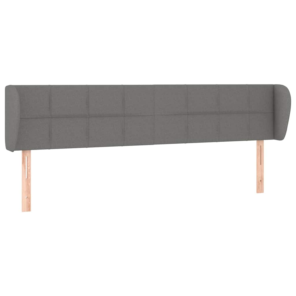 Vidaxl hoofdbord met randen 203x23x78 88 cm stof donkergrijs