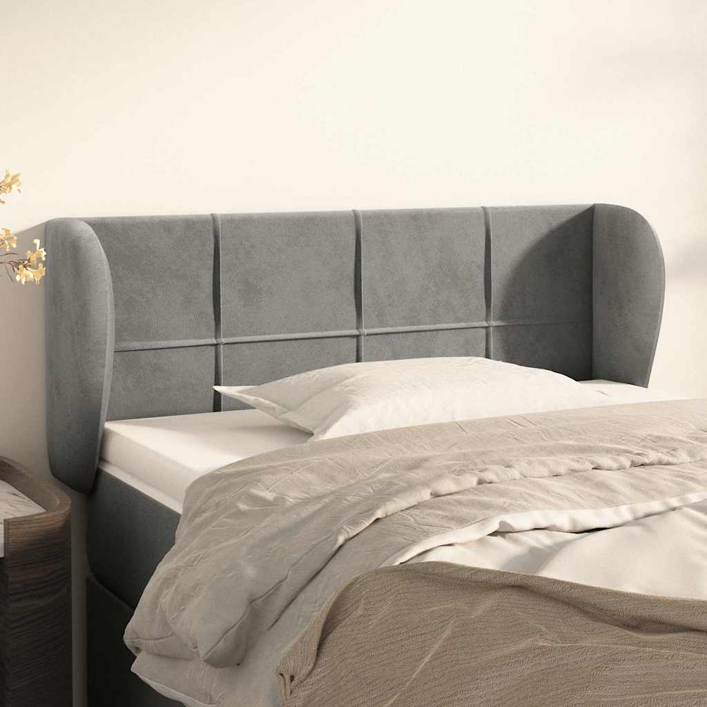 Vidaxl hoofdbord met randen 83x23x78 88 cm fluweel lichtgrijs