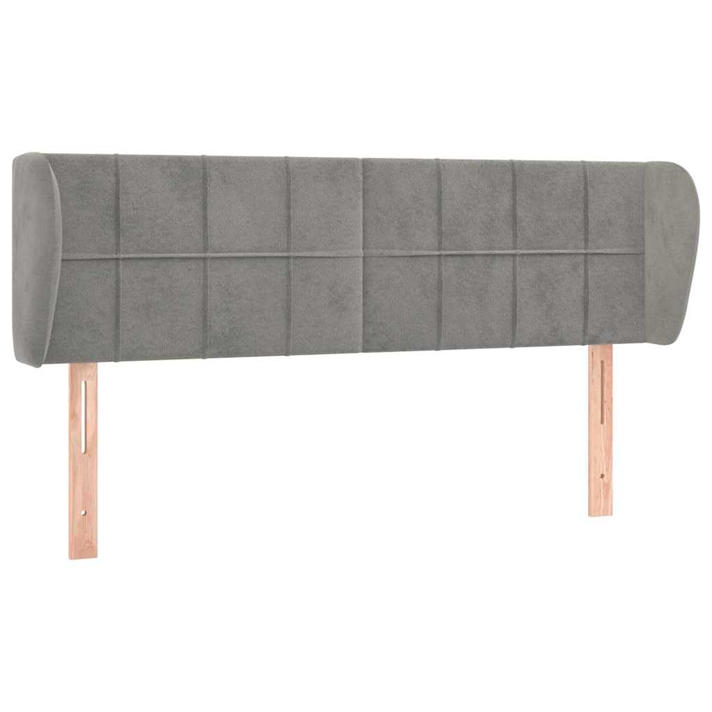 Vidaxl hoofdbord met randen 147x23x78 88 cm fluweel lichtgrijs