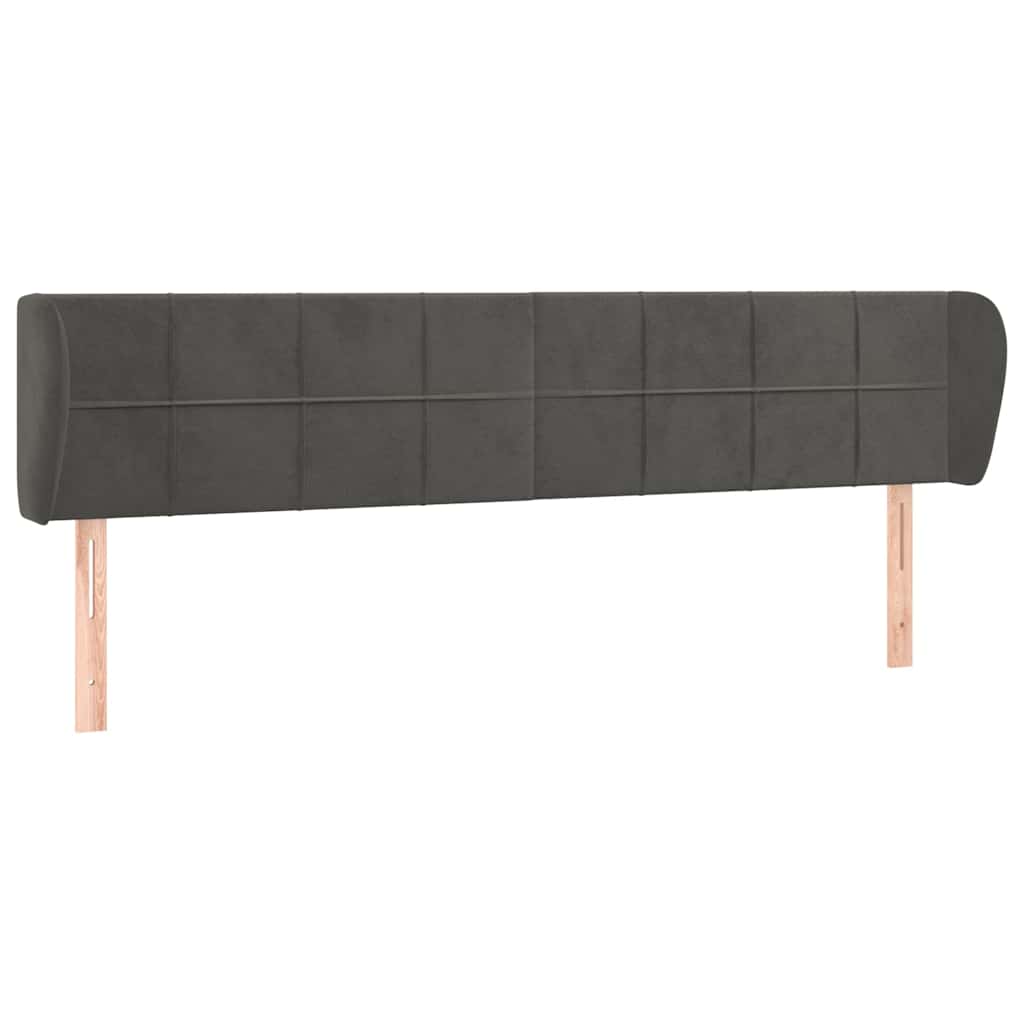 Vidaxl hoofdbord met randen 203x23x78 88 cm fluweel donkergrijs