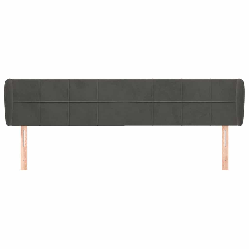 Vidaxl hoofdbord met randen 203x23x78 88 cm fluweel donkergrijs
