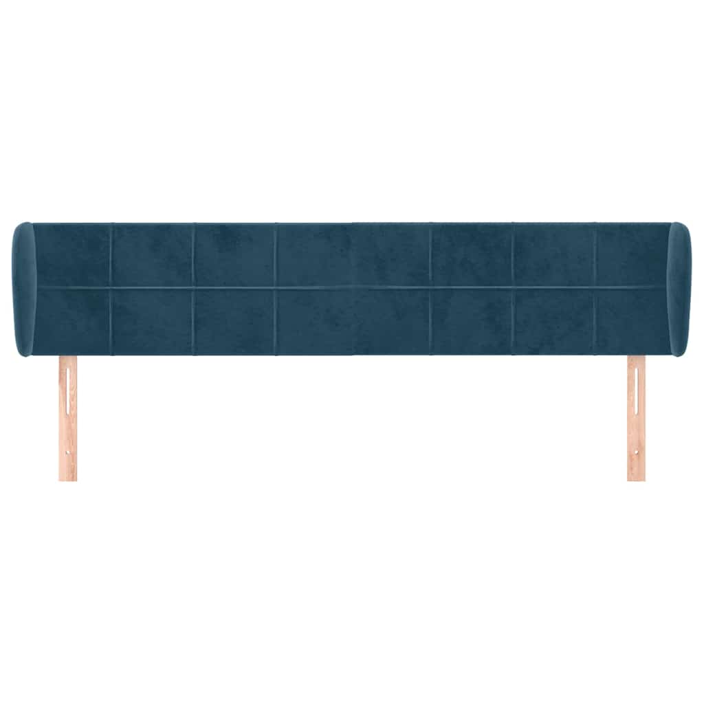 Vidaxl hoofdbord met randen 203x23x78 88 cm fluweel donkerblauw