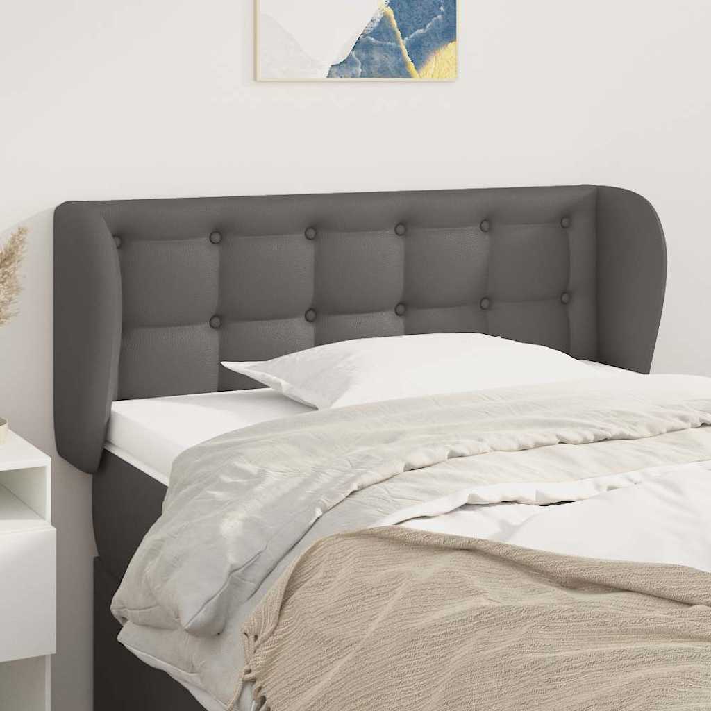 Vidaxl hoofdbord met randen 103x23x78 88 cm kunstleer grijs