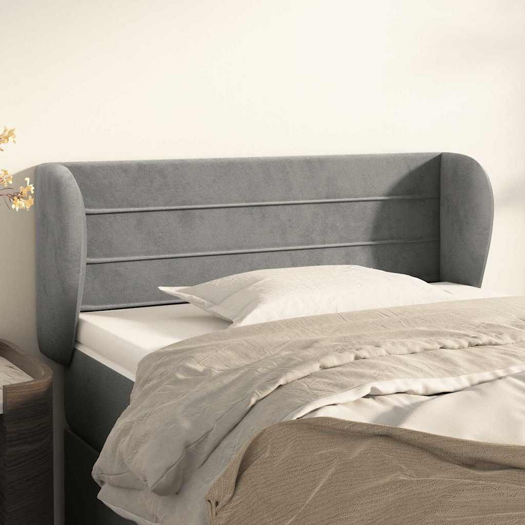 Vidaxl hoofdbord met randen 83x23x78 88 cm fluweel lichtgrijs