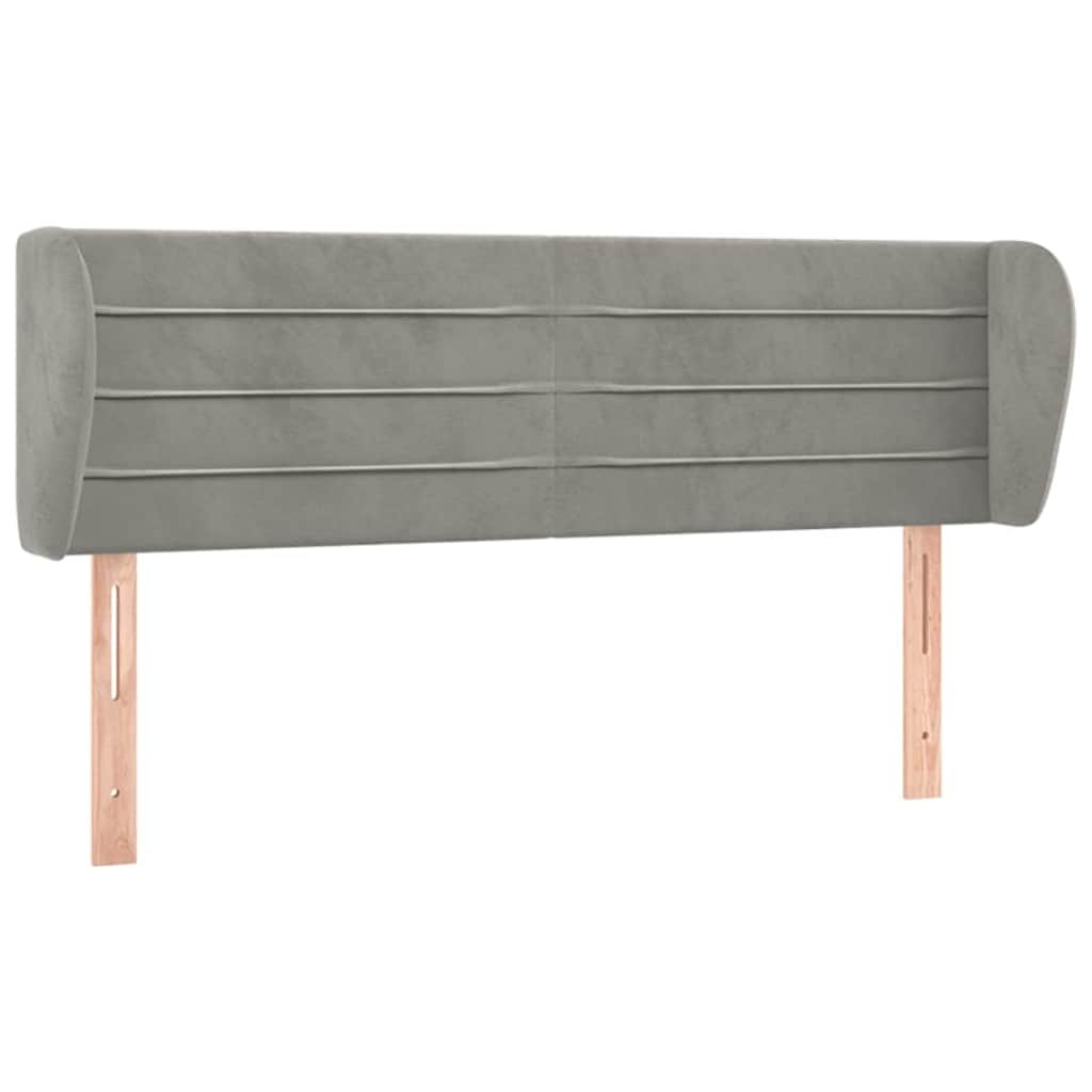 Vidaxl hoofdbord met randen 147x23x78 88 cm fluweel lichtgrijs