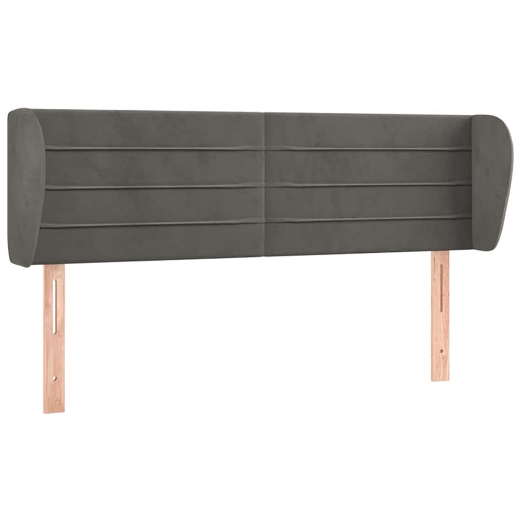 Vidaxl hoofdbord met randen 147x23x78 88 cm fluweel donkergrijs