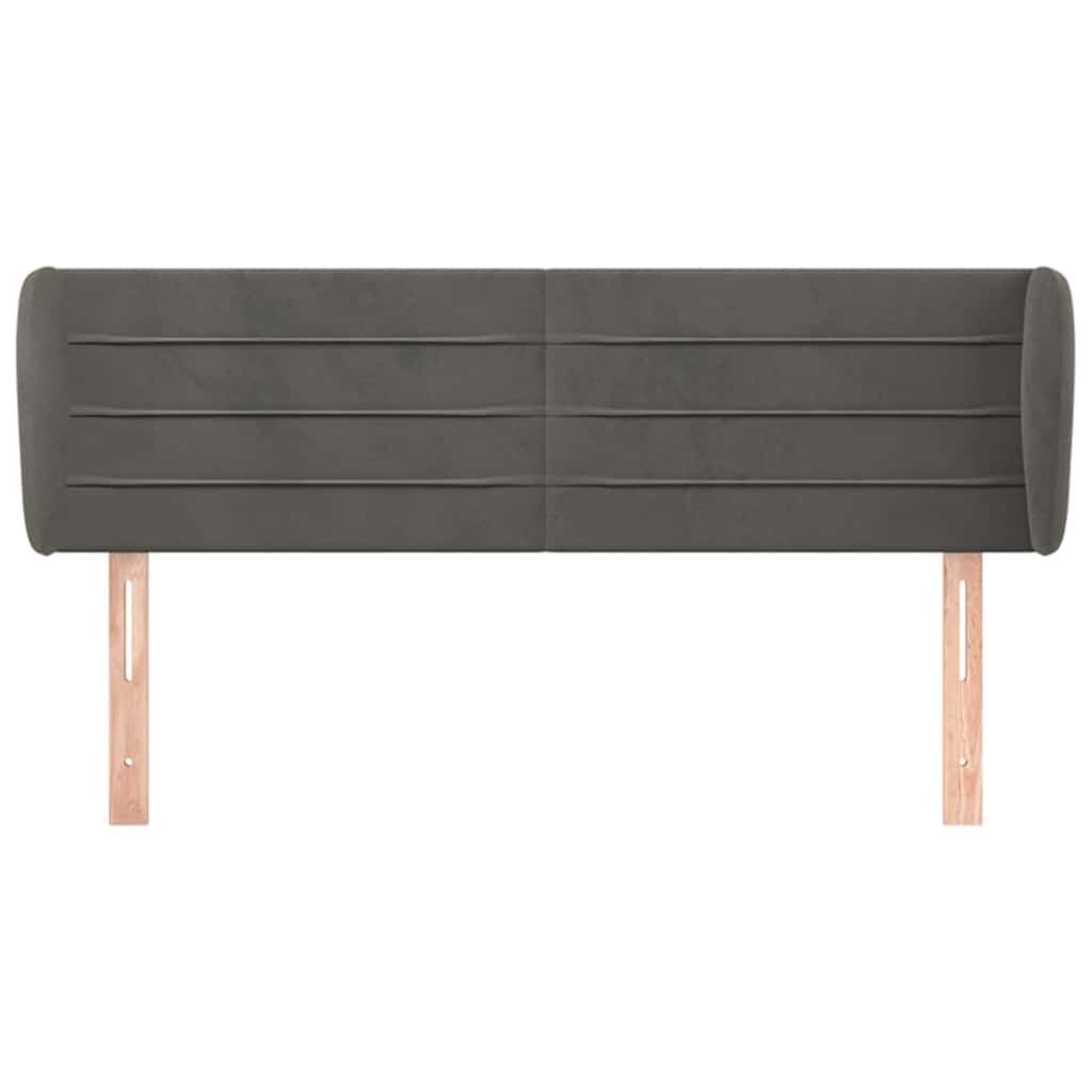 Vidaxl hoofdbord met randen 147x23x78 88 cm fluweel donkergrijs