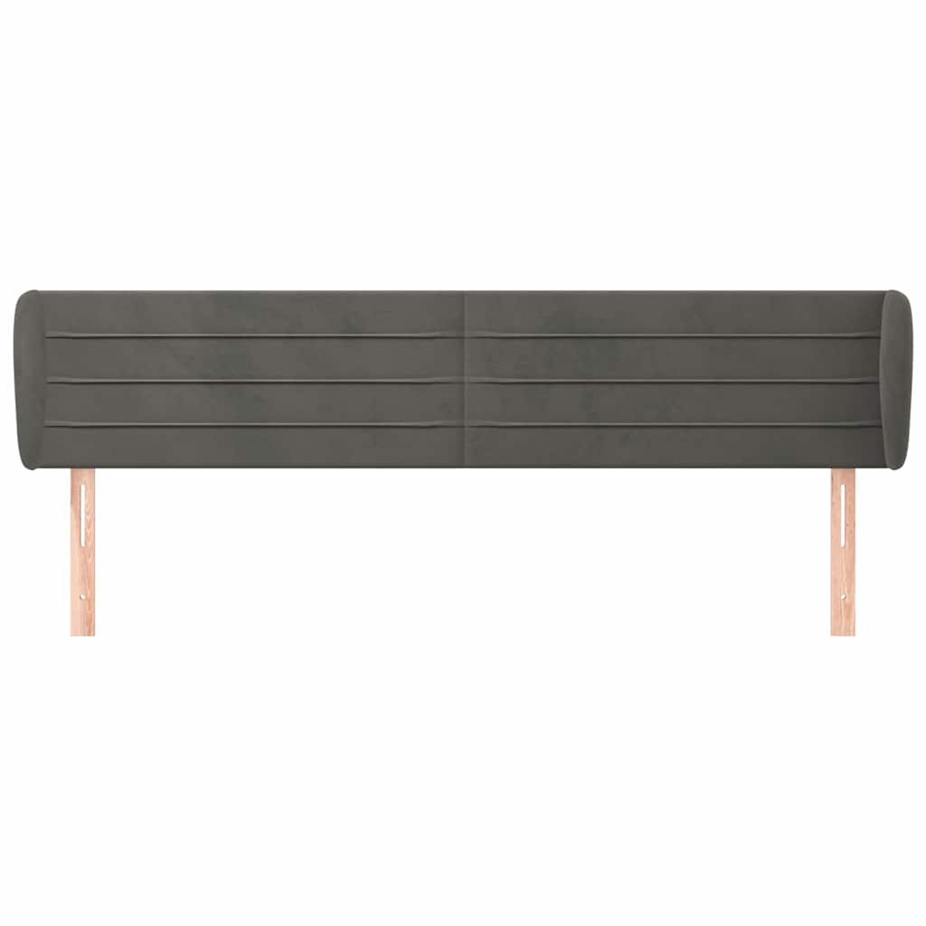 Vidaxl hoofdbord met randen 163x23x78 88 cm fluweel donkergrijs